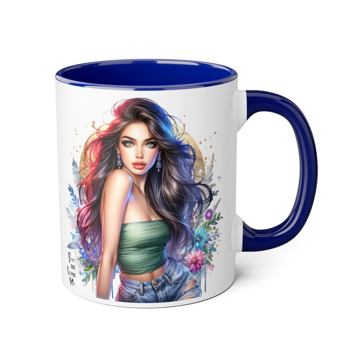 Bohemian Accent Mugs, Artistic Coffee Cup, Colorful Floral Mug, Gift for Her, Unique Art Collection, Cozy Vibe