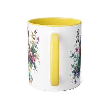 I Am My Own Happily Ever After Empowered Woman Accent Mug, Inspirational Coffee Cup, Floral Art Mug, Perfect Gift for Her, Motivational Drinkware