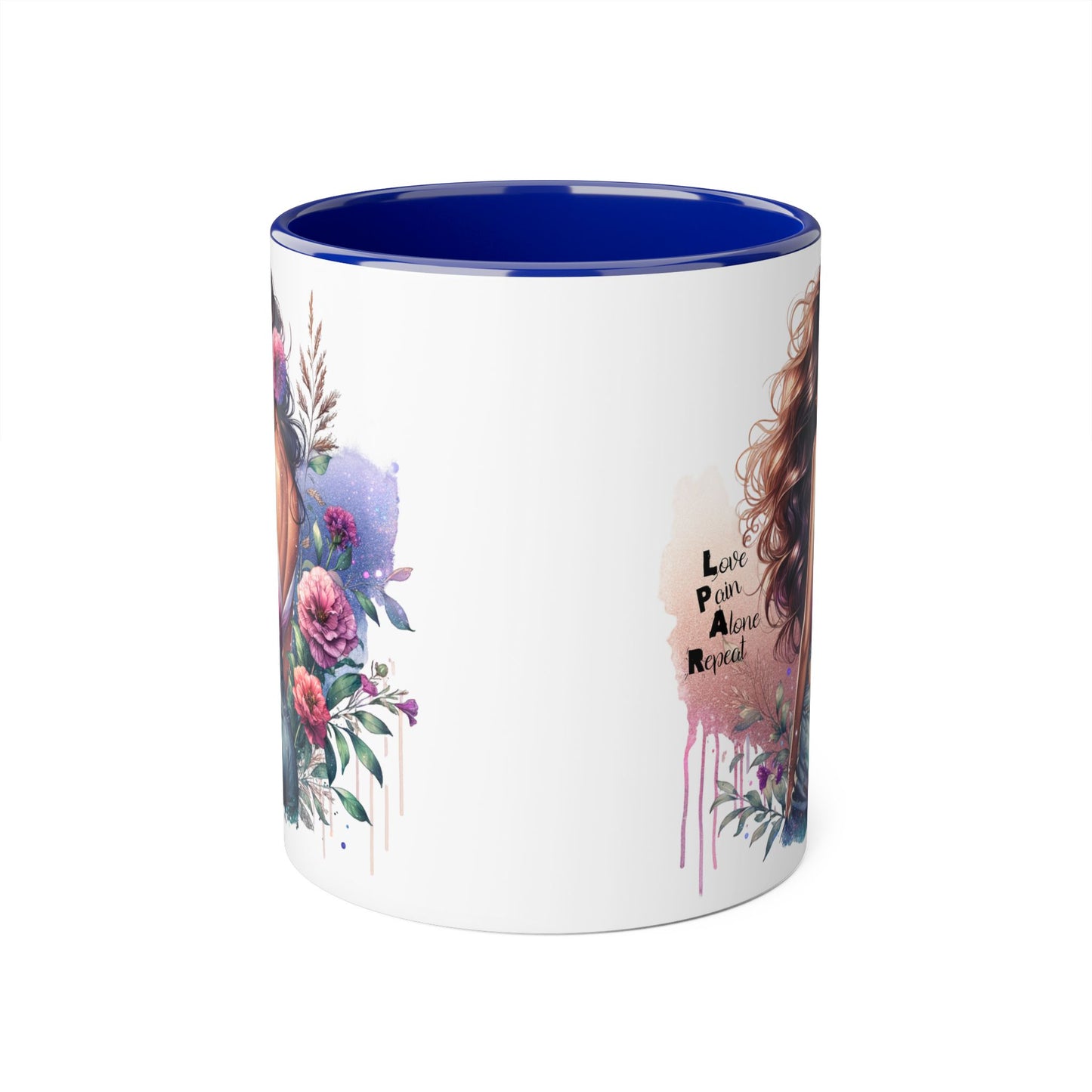 Floral Accent Mug, Coffee Cup, Gift for Her, Boho Decor, Inspirational Quote, Birthday Gift, Garden Lover's Mug