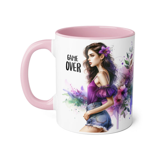 Game Over Accent Mug - Stylish Coffee Cup for Gamers, Unique Gift, Trendy Home Decor, Birthday Present, Cafe Lover's Essential