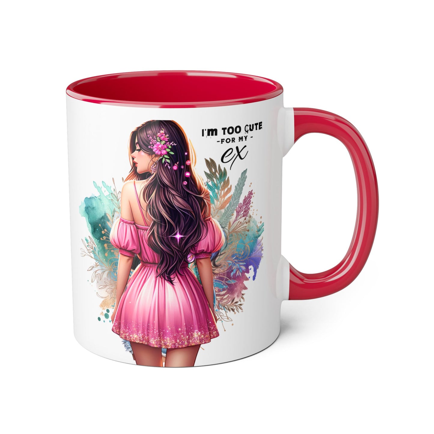 I'm Too Cute For My Ex Accent Mug featuring Cute Design for Sip and Style Lovers, Gift for Friends, Home Decor, Coffee Lovers, Tea Enthusiasts