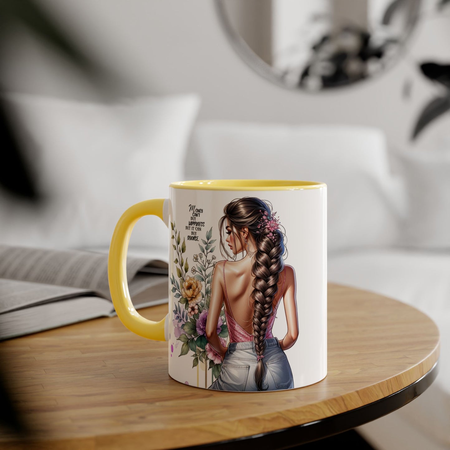 Mug Money Can't Buy Happiness But It Can Buy Divorce Humoristic 11oz Accent Mug