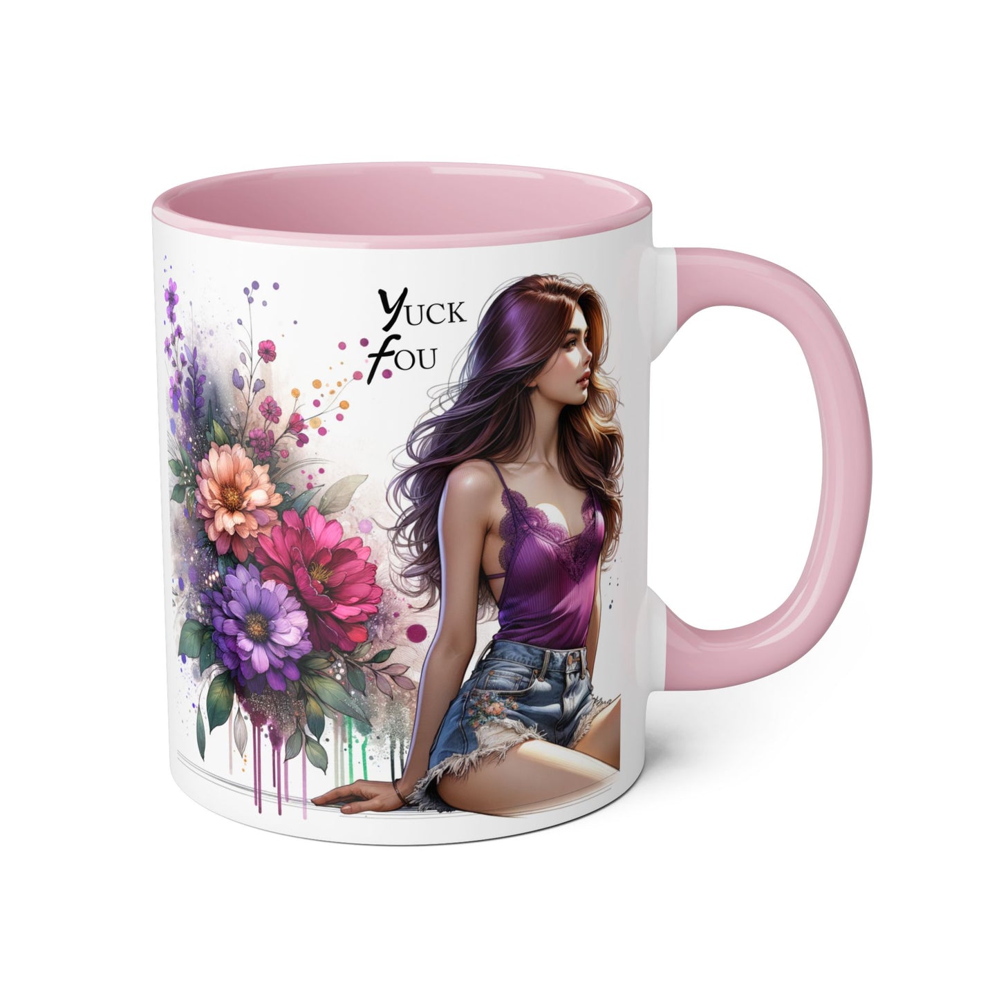 Yuck Fou Artistic Accent Mug - Vibrant Floral Design, Inspirational Gift, Coffee Lovers, Unique Home Decor, Perfect for Birthdays