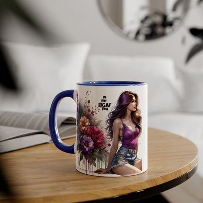 Chic Floral Accent Mug - Perfect for Coffee Lovers, Gift for Her, Home Decor, Floral Art Mug, Unique Drinkware