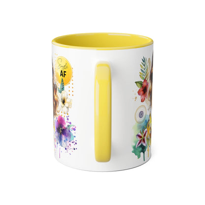 Single AF Colorful Motivational Accent Mug with Floral Design, Perfect for Gifts and Daily Inspiration