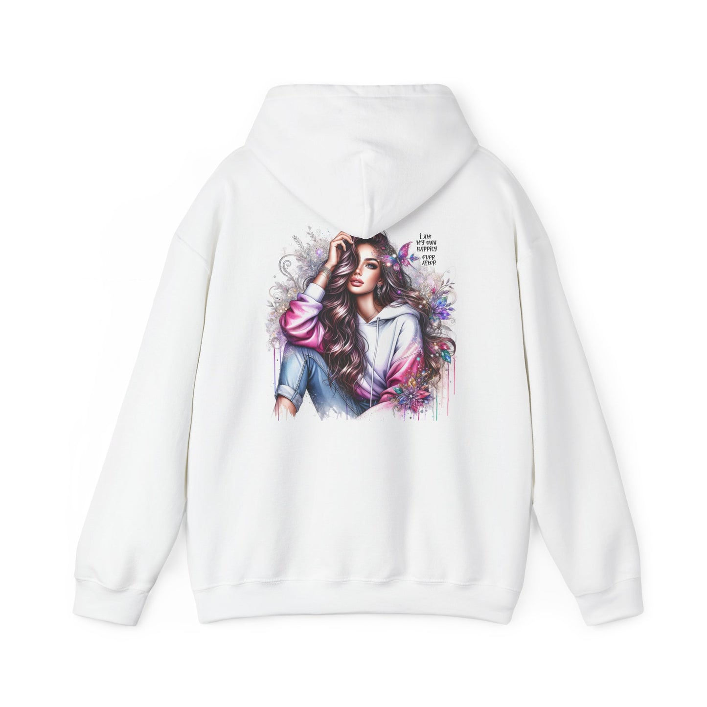 I Am My Own Happily Ever After Artistic Floral Hoodie for Creative Souls