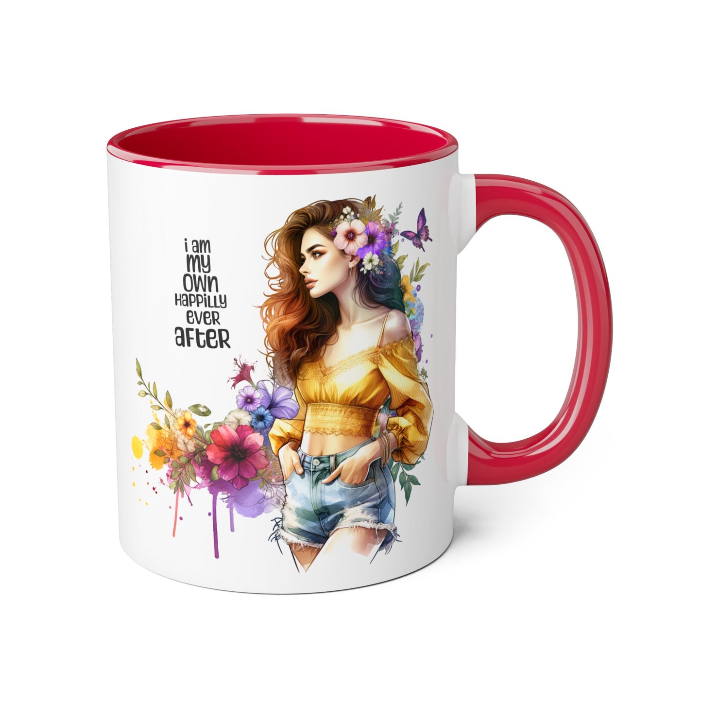I Am My Own Happily Ever After Empowering Floral Mug, Perfect Gift for Self-Love, Coffee Lovers, or Celebrations like Birthdays and Weddings