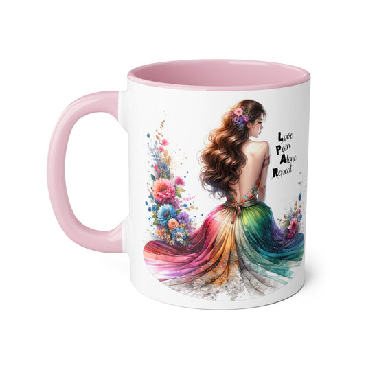 Colorful Floral Accent Mug - Perfect for Coffee Lovers, Gift for Birthdays, Home Decor, Tea Mug, Art Lover's Cup
