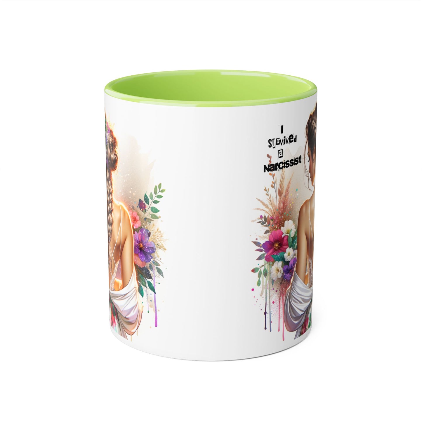 Narcissist Accent Mug, Coffee Cup for Self-Love, Gift for Her, Inspirational Mug, Floral Art Ceramic Mug