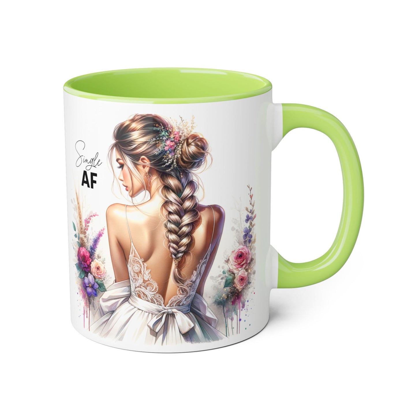 Elegant Floral Accent Mug, Simple AF Coffee Cup, Unique Gifts for Her, Cozy Home Decor, Bridal Shower, Birthday, Everyday Use