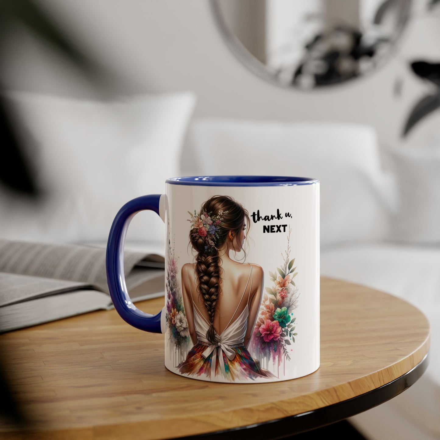 Thank U, Next Floral Thank You Accent Mug - Ideal Gift for Friends, Home Decor, Coffee Lovers, Birthday, Appreciation Moments, Artful Drinkware