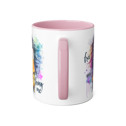 Colorful Inspirational Accent Mug, Free and Loving Me Coffee Cup, Artistic Drinkware Gift for Her, Vibrant Daily Motivation, Birthday [...]