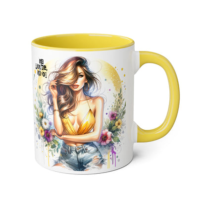 It's Not Me, It's You Humoristic Vibrant Floral Accent Mug, 11oz Coffee Cup, Mother's Day Gift, Boho Chic, Cozy Home Decor, Artist Designed Drinkware
