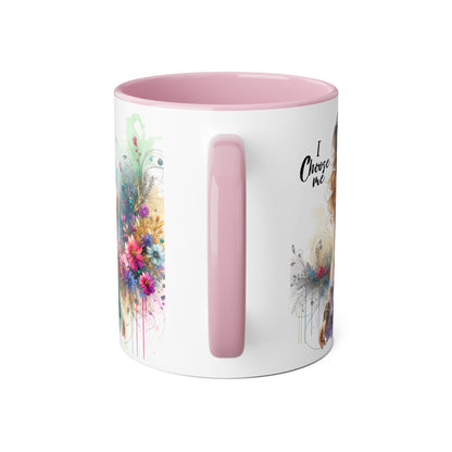 I Choose Me Empowerment Accent Mug - I Choose Me, Inspirational Coffee Cup, Self-Love Gift, Women’s Empowerment, Floral Décor, Motivational Drinkware