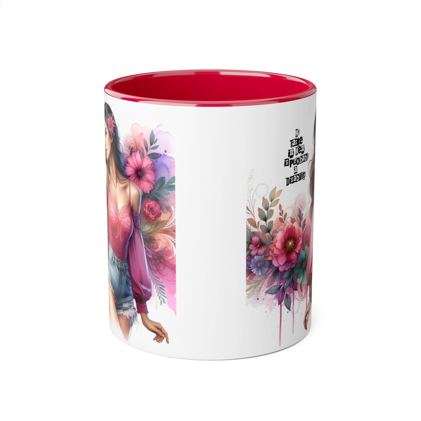 Funny Accent Mug - My Taste in Men is Probably a Disability Humor 11oz Cup