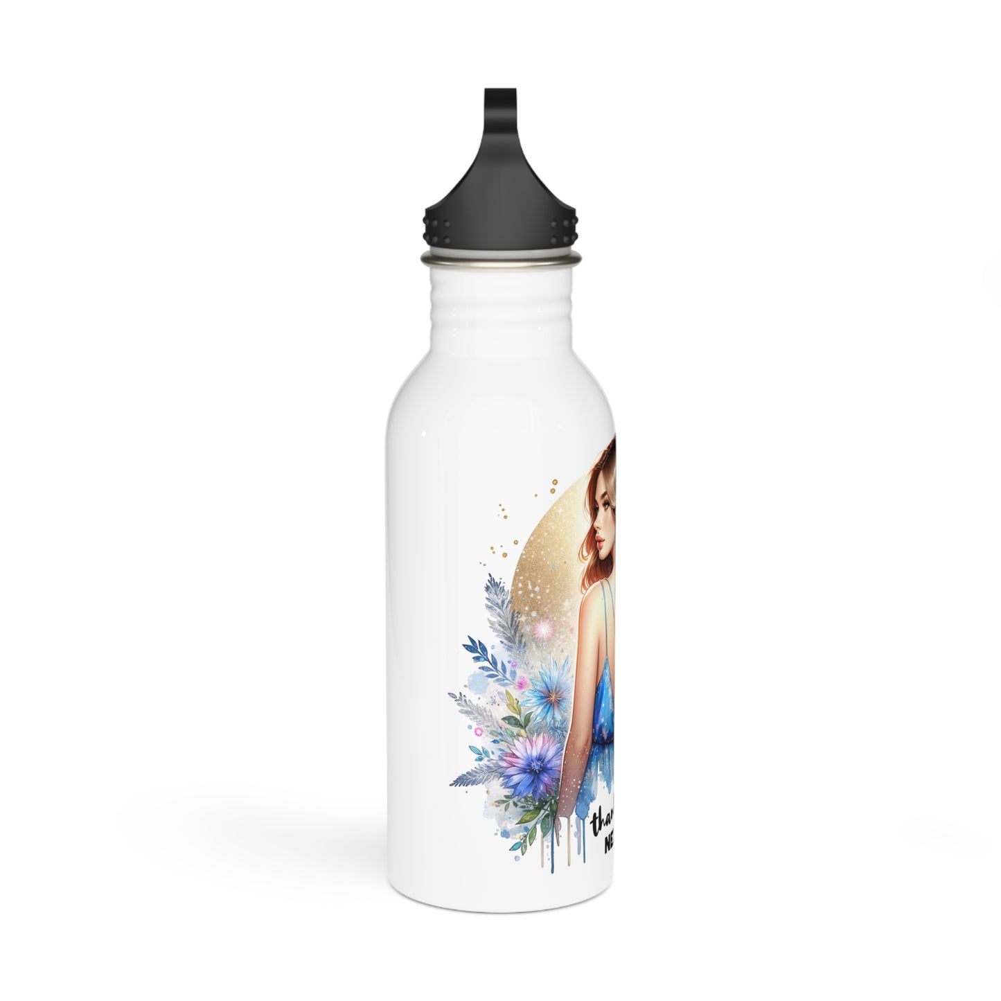 Thank U, Next Stainless Steel Water Bottle with Floral Design | Inspirational Gift, Outdoor Adventure, Fitness Companion, Personalized Hydration
