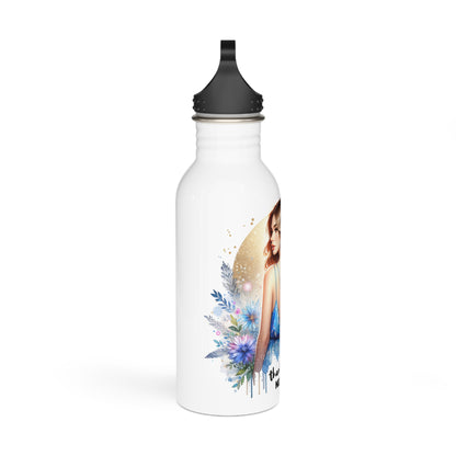 Thank U, Next Stainless Steel Water Bottle with Floral Design | Inspirational Gift, Outdoor Adventure, Fitness Companion, Personalized Hydration