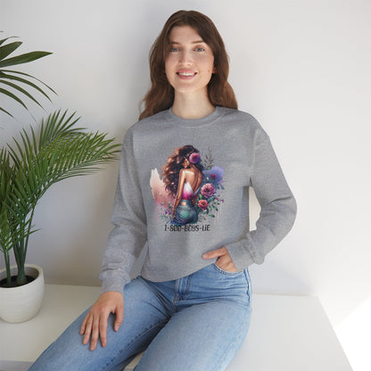 1-800-Boys-Lie Boss Babe Floral Sweatshirt | Unisex Comfortable Crewneck, Trendy Gift for Her, Affirmation Clothing, Cozy Fashion