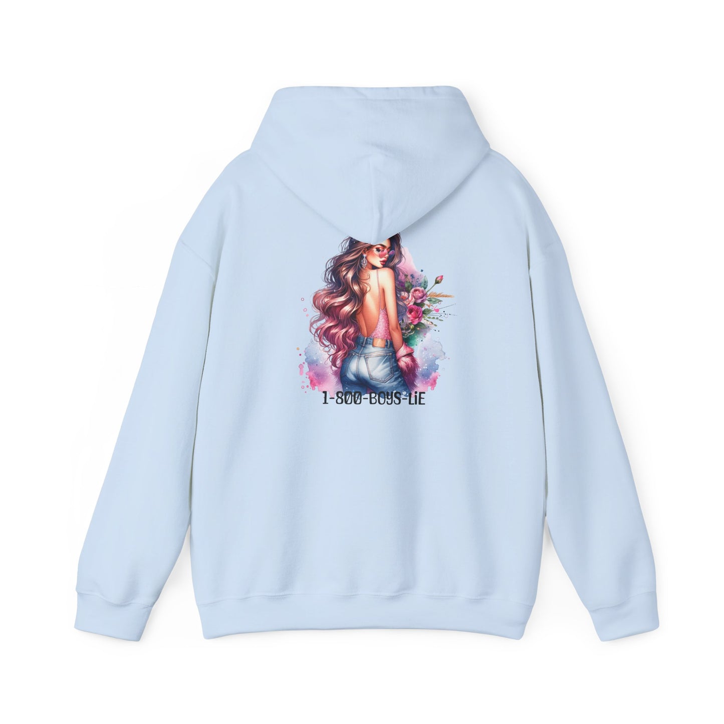 1-800-Boys-Lie Floral Art Hooded Sweatshirt, Cozy Unisex Hoodie, Everyday Wear, Gift for Her, Casual Style