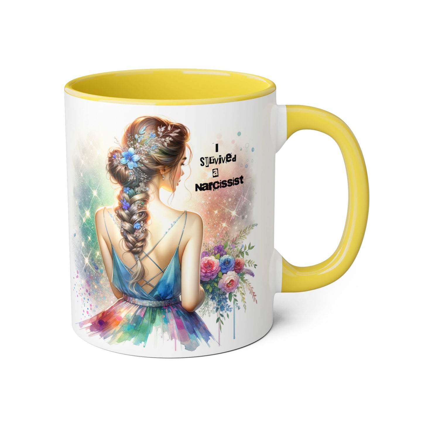 Beautiful Artistic Accent Mug - Unique Coffee Cup for Women, Gift for Her, Bohemian Style Drinkware, Perfect for Birthdays and Celebrations