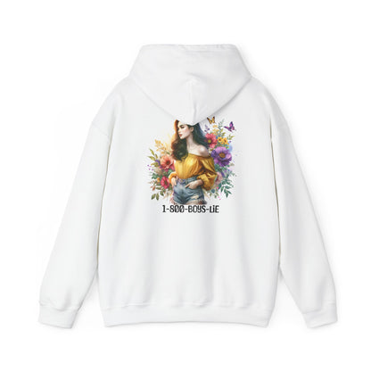 1-800-Boys-Lie Floral Graphic Hoodie, Stylish Unisex Sweatshirt, Trendy Streetwear, Gift for Her, Casual Outfit, Everyday Comfort, Unique Statement Pieces