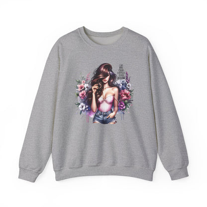 I Am My Own Happily Ever After  Floral Goddess Crewneck Sweatshirt, Cozy Women's Apparel, Boho Style, Gift for Her, Trendy Sweatshirt, Chic Layering Piece