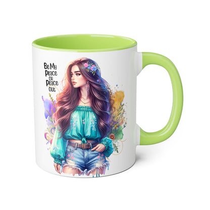 Mug - Be My Peace or Peace Out Accent Mug, 11oz