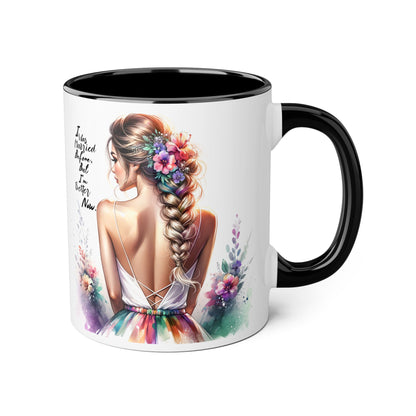 I Was Married Before But I'm Better Now Humoristic Floral Inspirational Accent Mugs | Unique Gift for Flower Lovers, Art Enthusiasts, Home Decor, Tea/Coffee Lovers, Motivation