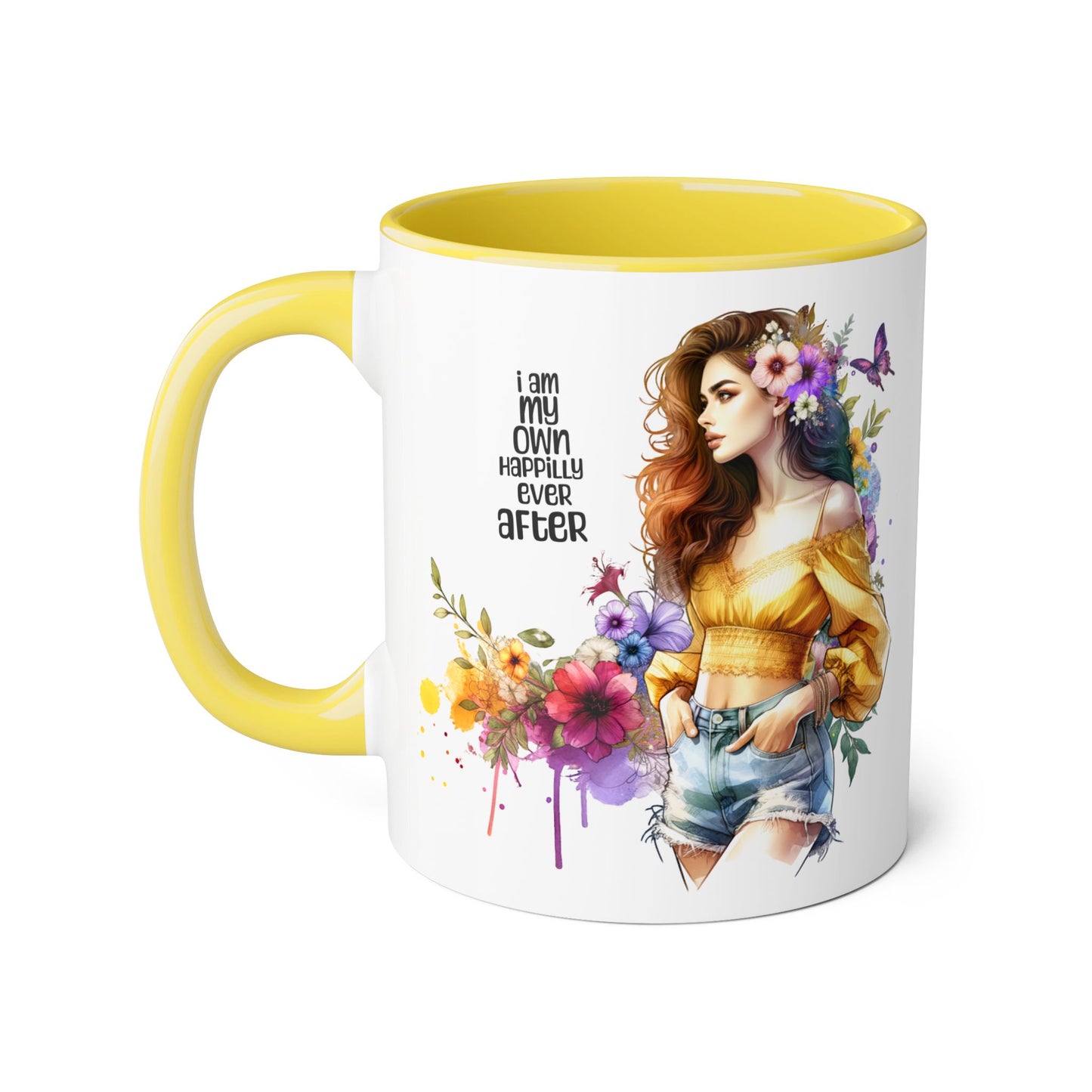 I Am My Own Happily Ever After Empowering Floral Mug, Perfect Gift for Self-Love, Coffee Lovers, or Celebrations like Birthdays and Weddings