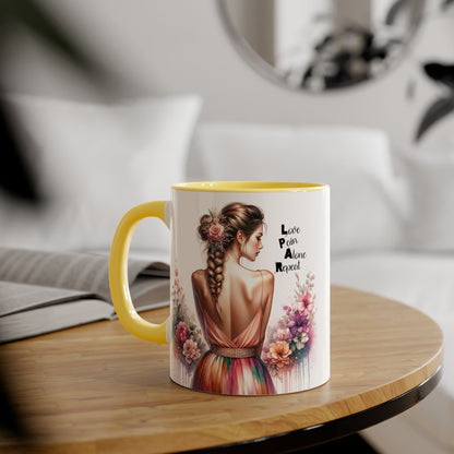Artistic Floral Accent Mug - Inspirational Gift for Women, Coffee Lover's Decor, Unique Tea Mug, Perfect for Birthdays, Self-Care