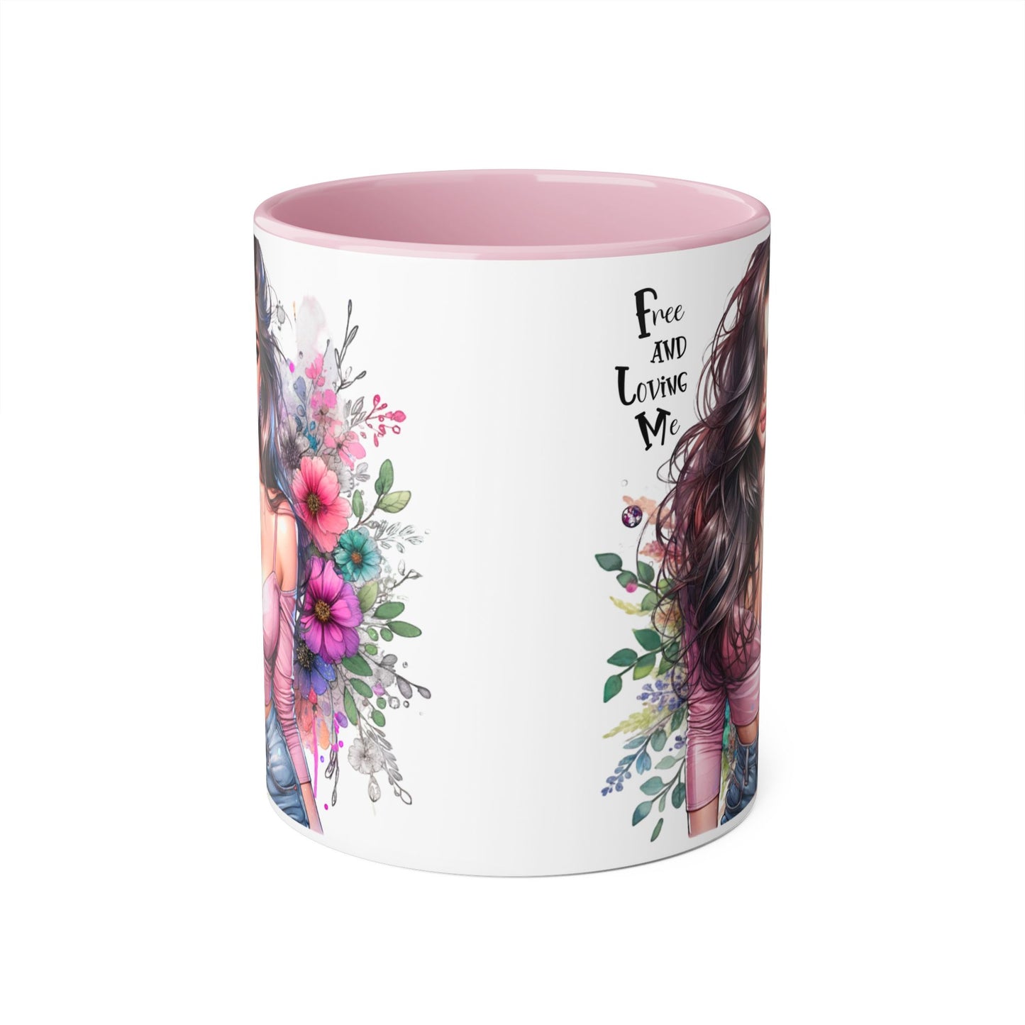 Bohemian Floral Accent Mug, Coffee Cup for Nature Lovers, Inspirational Gift, Home Decor, Unique Art
