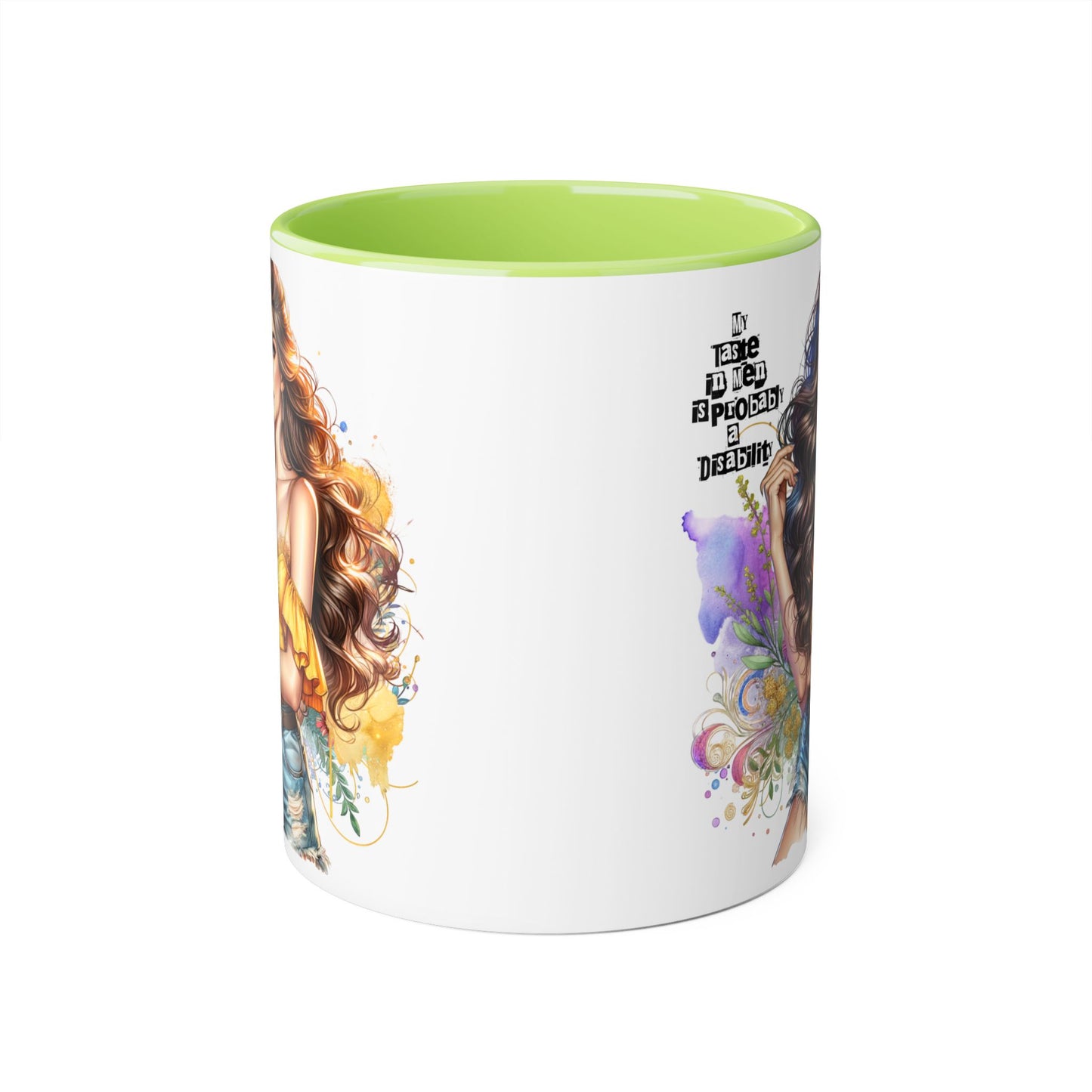Funny Accent Mug - My Taste in Men is Probably a Disability Humor 11oz Cup