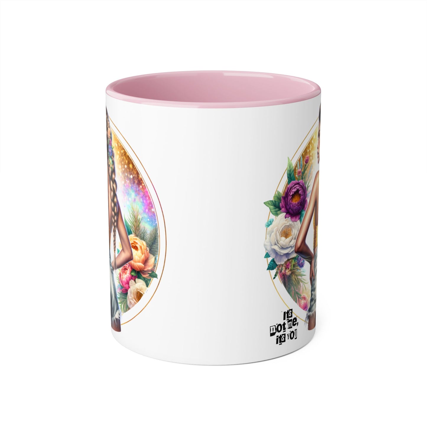 It's Not Me, It's You Humoristic Beautiful Floral Accent Mugs - Unique Coffee Cup for Art Lovers, Perfect Gift for Home Decor, Birthday, or Wedding