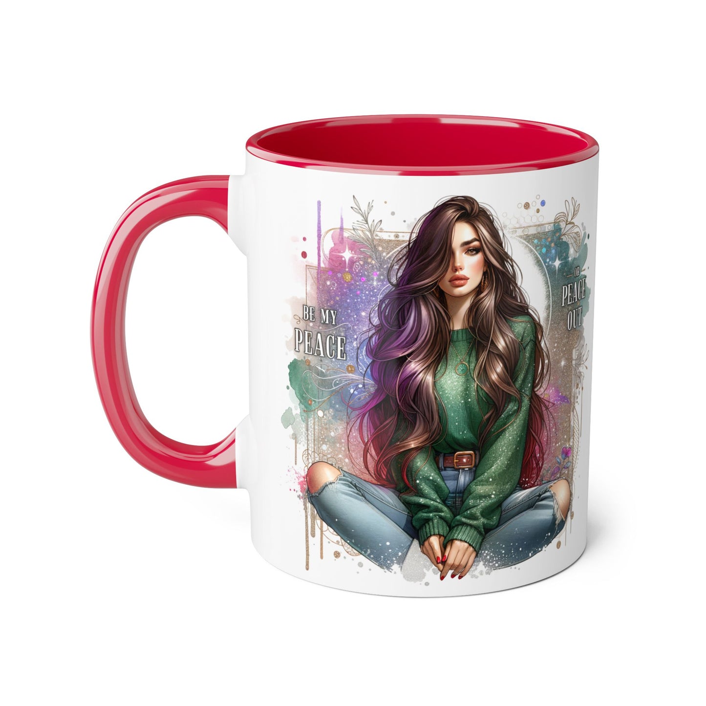 Artistic Be My Peace or Peace Out Mug, Inspirational Coffee Cup, Great for Relaxing Moments, Perfect Gift for Friends, Unique Home Decor, Peaceful Vibe