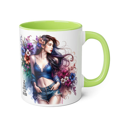 I Am My Own Happily Ever After Whimsical Floral Accent Mug - Perfect for Tea Lovers, Gift for Her, Custom Drinkware, Creative Home Decor, Inspirational Coffee Cup