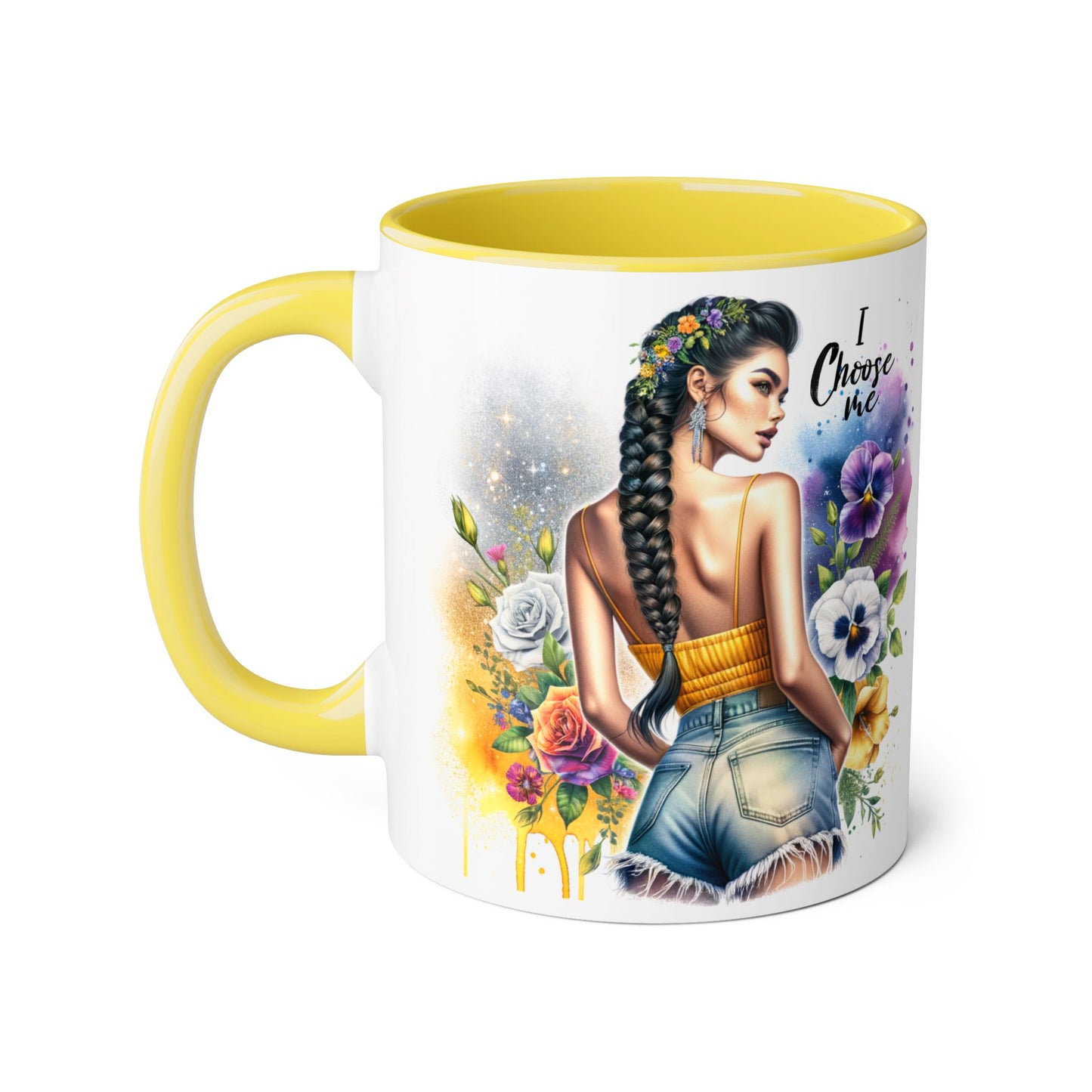 I Choose Me Empowering Accent Mugs, Coffee Cup for Self-Love, Inspirational Drinkware, Gifts for Her, Motivational Home Decor