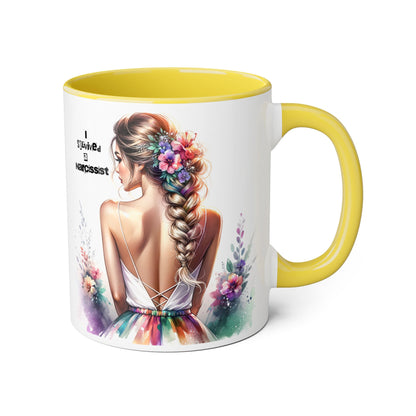 Colorful Narcissist Accent Mug - Artistic Coffee Cup for Self-Love & Empowerment, Gift for Her, Inspirational Drinkware