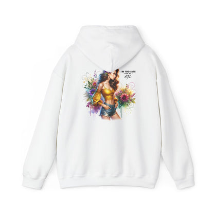 I'm Too Cute For My Ex Colorful Artistic Unisex Hoodie for Cozy Days, Casual Sweatshirt, Gift for Her, Trendy Outfit, Art-Inspired Wear