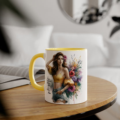 I Was Married Before But I'm Better Now Humoristic Chic Floral Accent Mug - Inspirational Art for Coffee Lovers, Gifts for Friends, Home Decor, Motivational Drinkware, Birthday Present