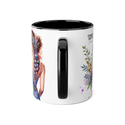Straight Outta Divorced Humoristic Floral Art Coffee Mug, Gift for Her, Unique Coffee Cups, Floral Mugs for Any Occasion