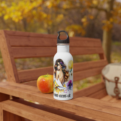 1-800-Boys-Lie Floral Water Bottle with Chic Design, Perfect for Fitness, Gift Ideas, Eco-Friendly Hydration, Personal Water Container, Stylish Drinkware