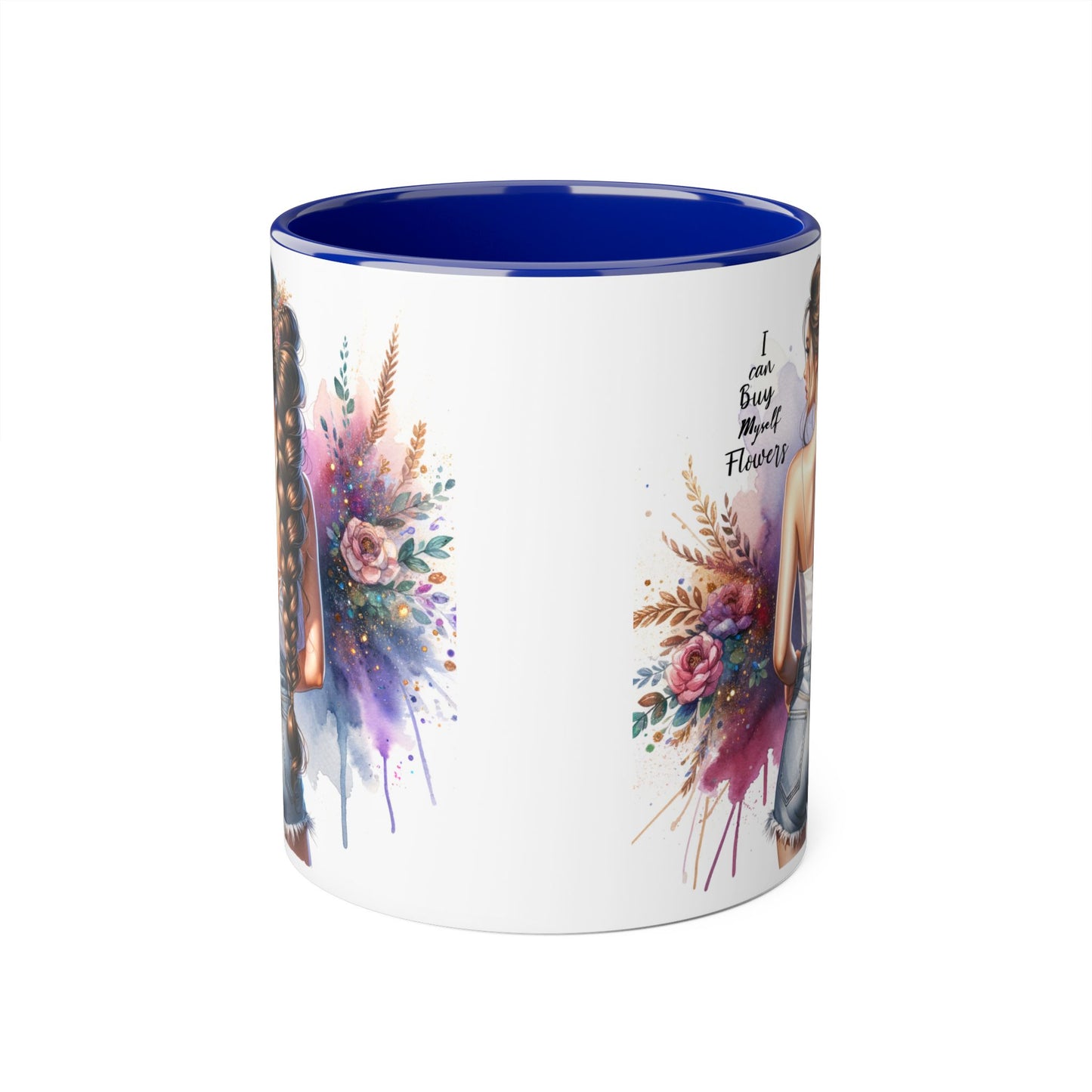 Floral Accent Mug, I Can Buy My Own Flowers Coffee Cup, Gift for Flower Lovers, Cute Floral Mug, Tea Cup for Women