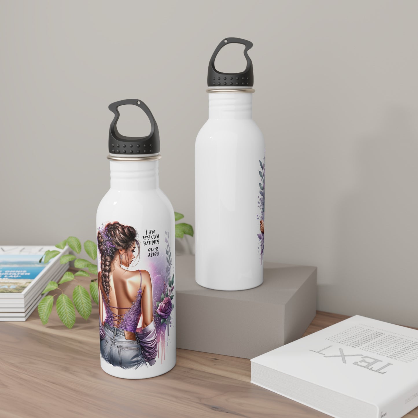 Artistic Stainless Steel Water Bottle - 'I Am My Own Happily Ever After '