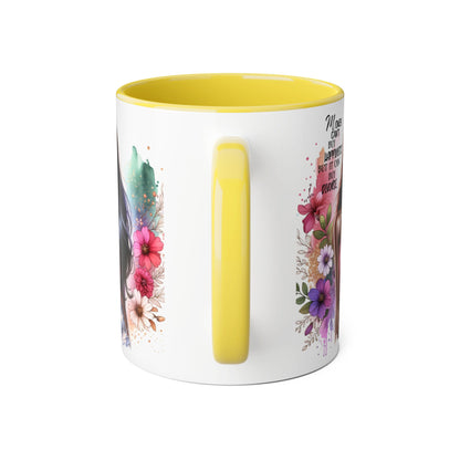 Money Can't Buy Happiness But It Can Buy Divorce Humoristic Empowering Accent Mugs, Motivational Coffee Cup, Inspirational Tea Mug, Unique Gift for Her, Artistic Floral Mug