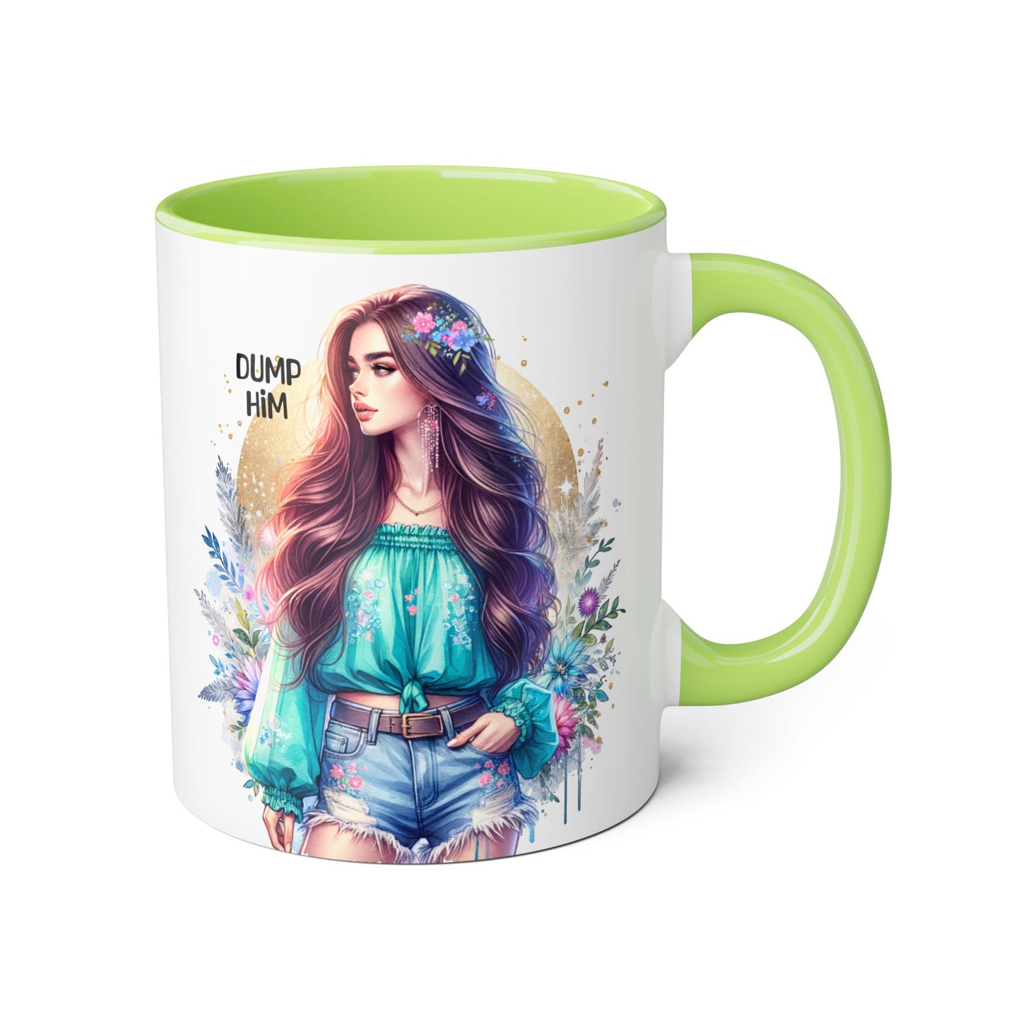 Empowered Woman Accent Mug, Inspirational Coffee Cup, Gift for Her, Motivational Mug, Art Mug for Friends, Self-Care