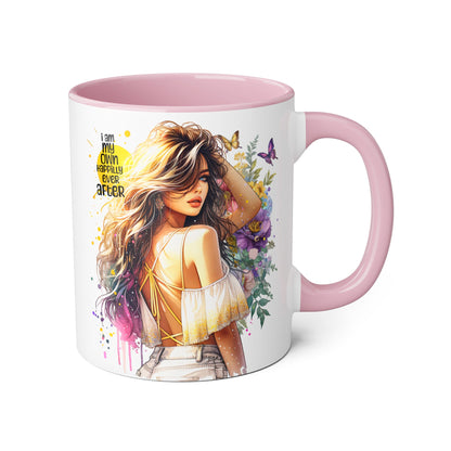I Am My Own Happily Ever After Empowering Inspirational Accent Mug, Motivational Coffee Cup, Gift for Her, Self-Love Mug, Adulting Humor, Home Office Decor