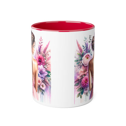Floral Elegance Mug - Inspirational Coffee Cup, Gift for Her, Wedding Favor, Valentine's Day, Home Decor