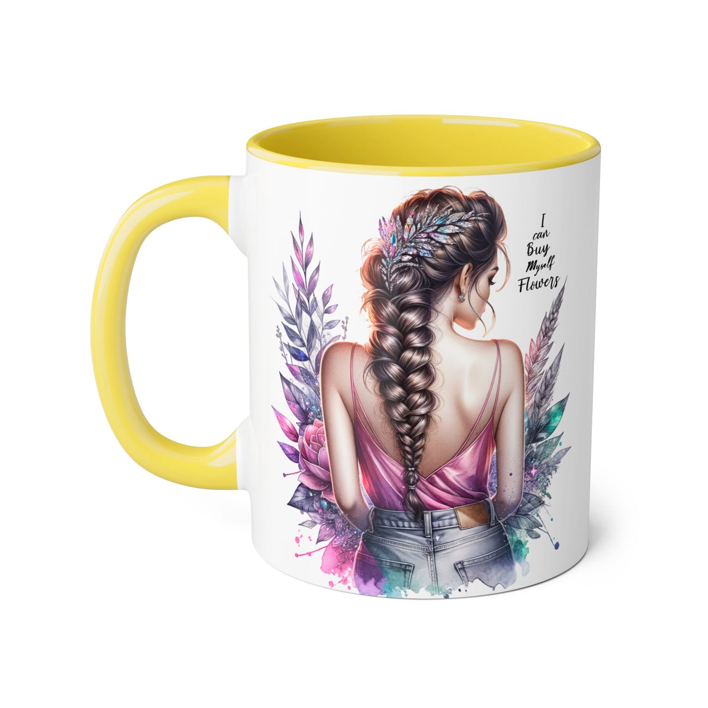 I Can Buy Myself Flowers Floral Inspirational Accent Mug - Perfect Gift for Women, Coffee Lovers, Housewarming, Birthdays, or Motivational Decor