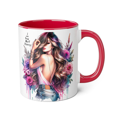 I Can Buy Myself Flowers Bohemian Flower Mug | I’m Busy Being Fabulous Coffee Cup, Floral Mug, Gift for Flower Lovers, Home Decor, Coffee Lover's Essential