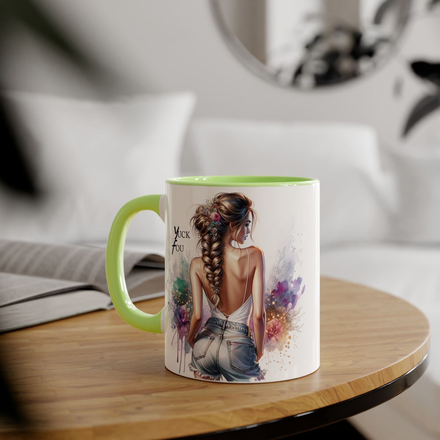 Yuck Fou Chic Coffee Mug, Stylish Drinkware, Gift for Friends, Art Mug, Inspirational Quote Mug, Unique Kitchen Decor, Fun Gift Idea